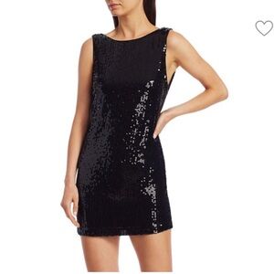NWT Alice + Olivia Kamryn Black Sequin
Cowl Back Mini Dress Size 4
